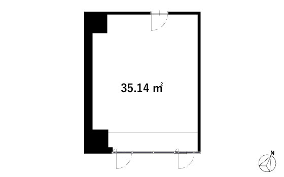 201　office　35.14㎡／10.63坪　床：駆体現し　天井：駆体現し