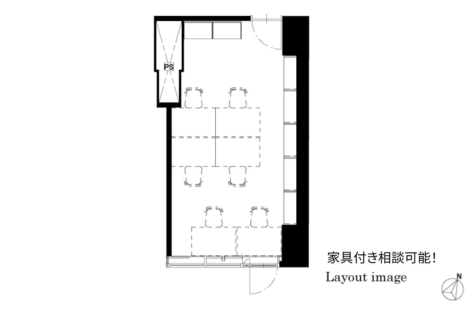 403　office　23.37㎡／7.06坪　床：フローリング　天井：駆体現し