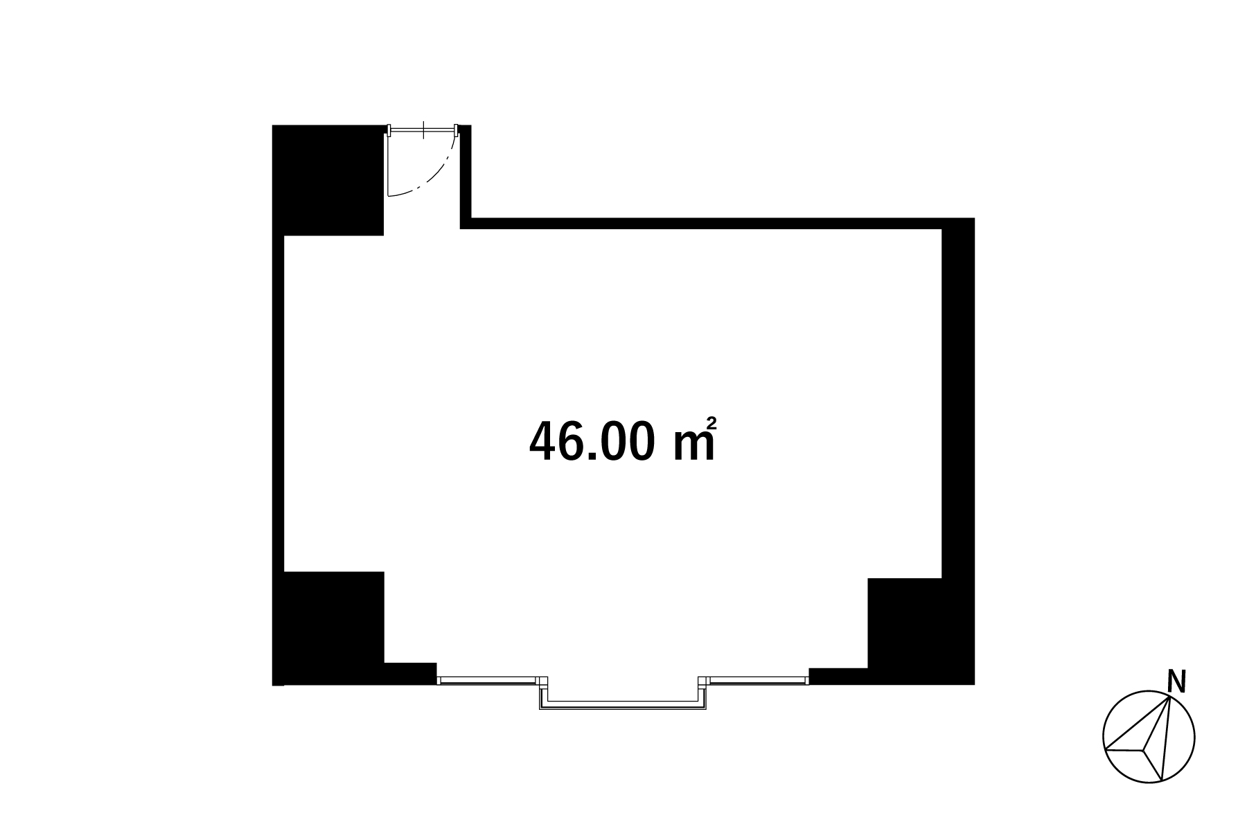 Office101　46.00㎡／13.91坪　床：フローリング　天井：ボード塗装