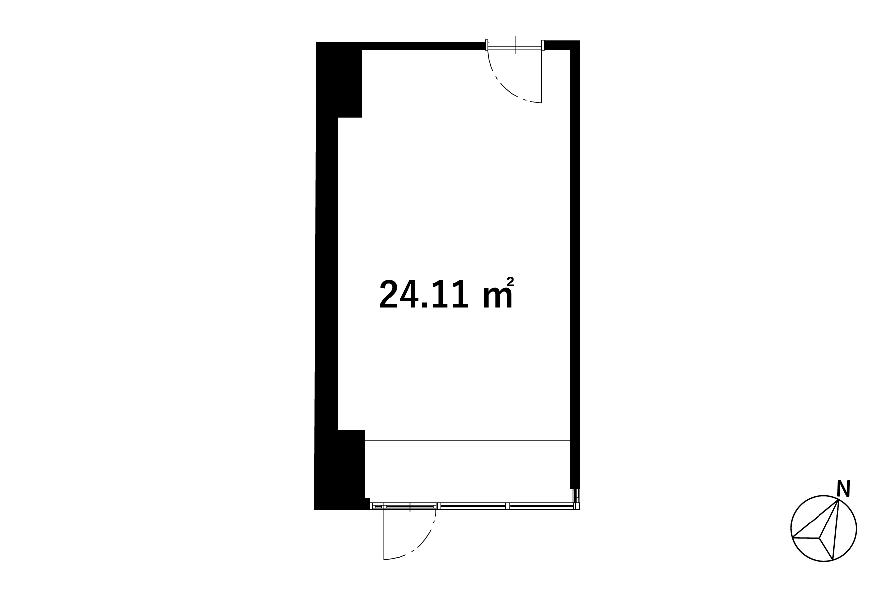404　office　24.11㎡／7.29坪　床：フローリング　天井：駆体現し