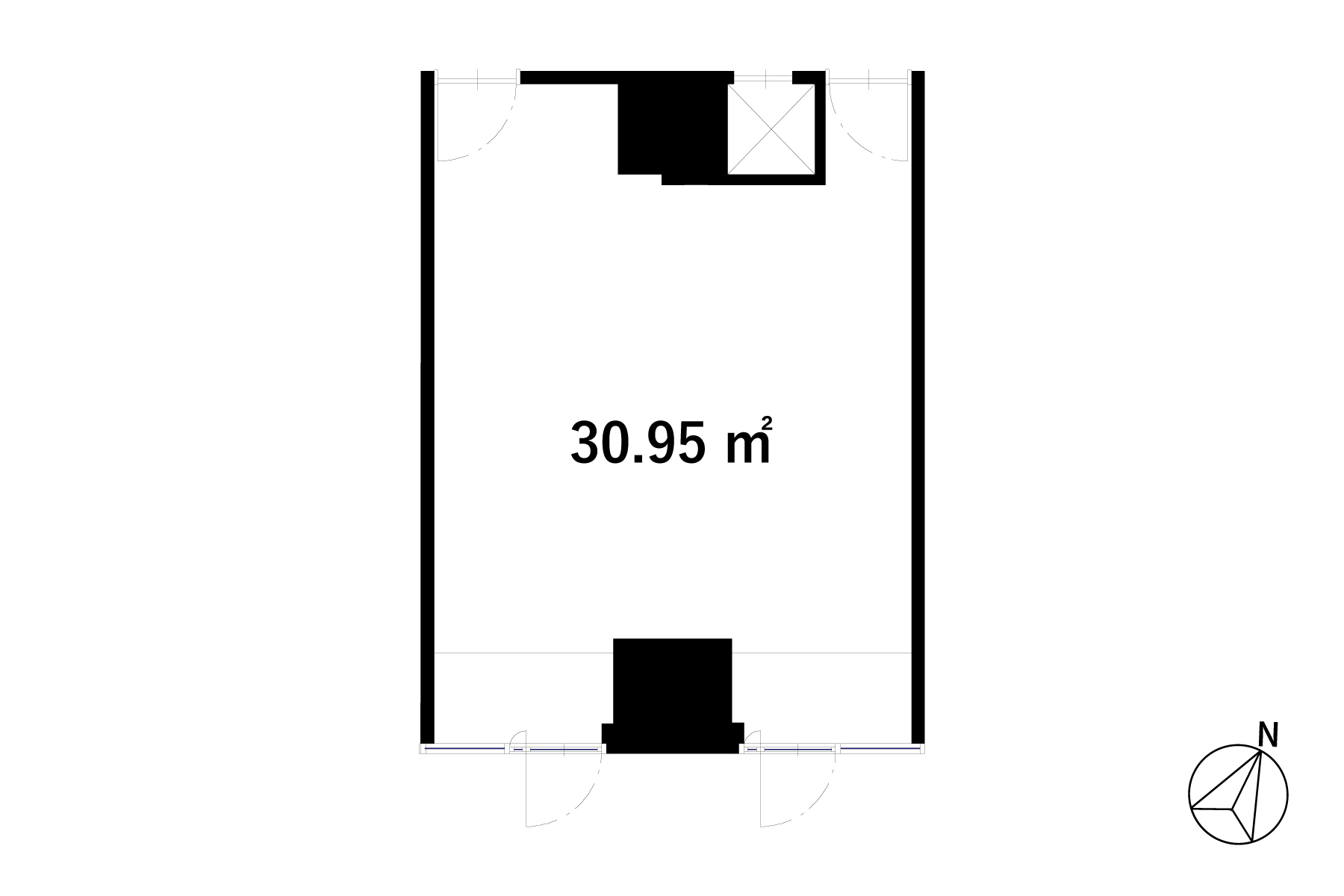 308 office 30.95㎡/9.36坪 床:タイルカーペット 壁:塗装 天井:ボード塗装